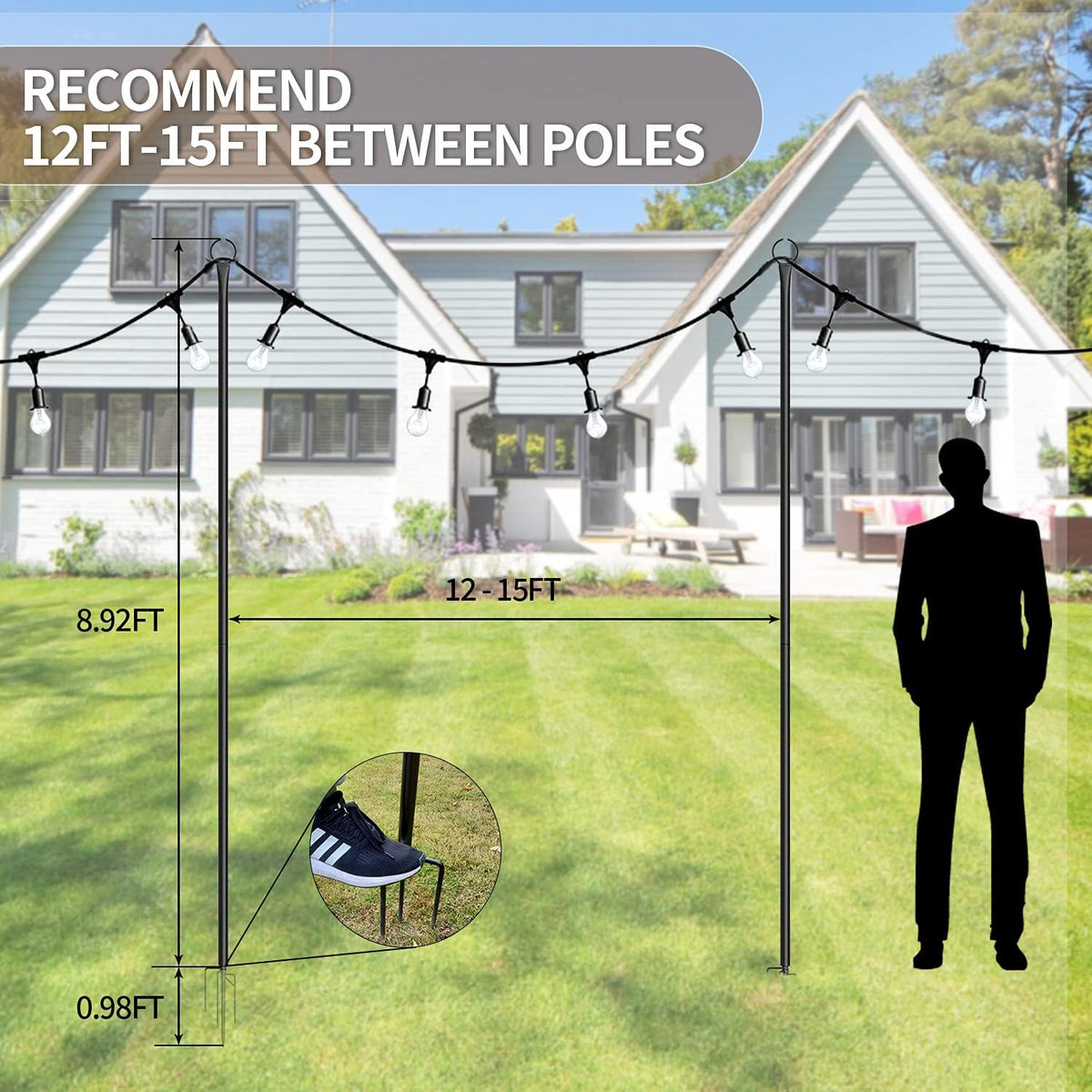 String Light Poles with Hooks 2PCS X500620