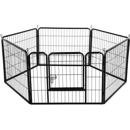 6-Panel Heavy Duty Pet Playpen, Black R1125