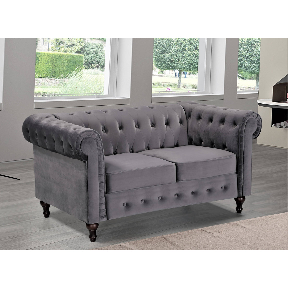 Dark Blue Chesterfield Loveseat T3059
