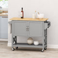 Gray Farmhouse Kitchen Cart with Wheels F401