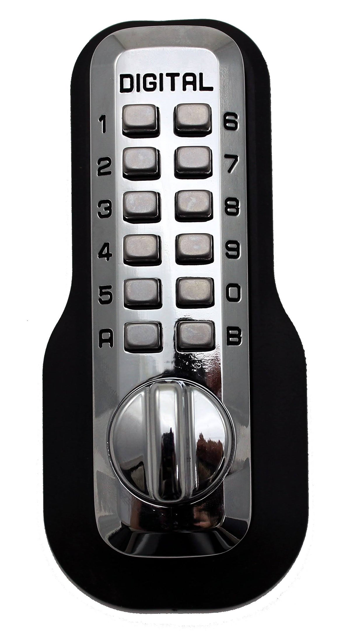 Mechanical Keyless Deadbolt Lock; Bright Chrome (Grey) W10202