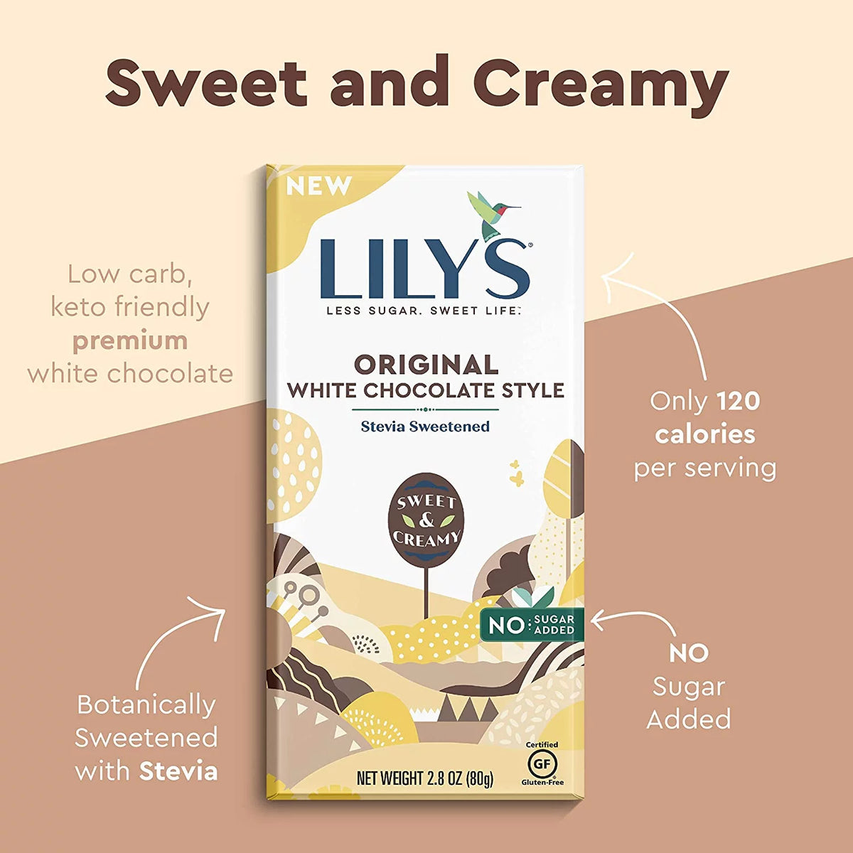 Stevia Sweetened White Chocolate Bar Variety 6 Count U967