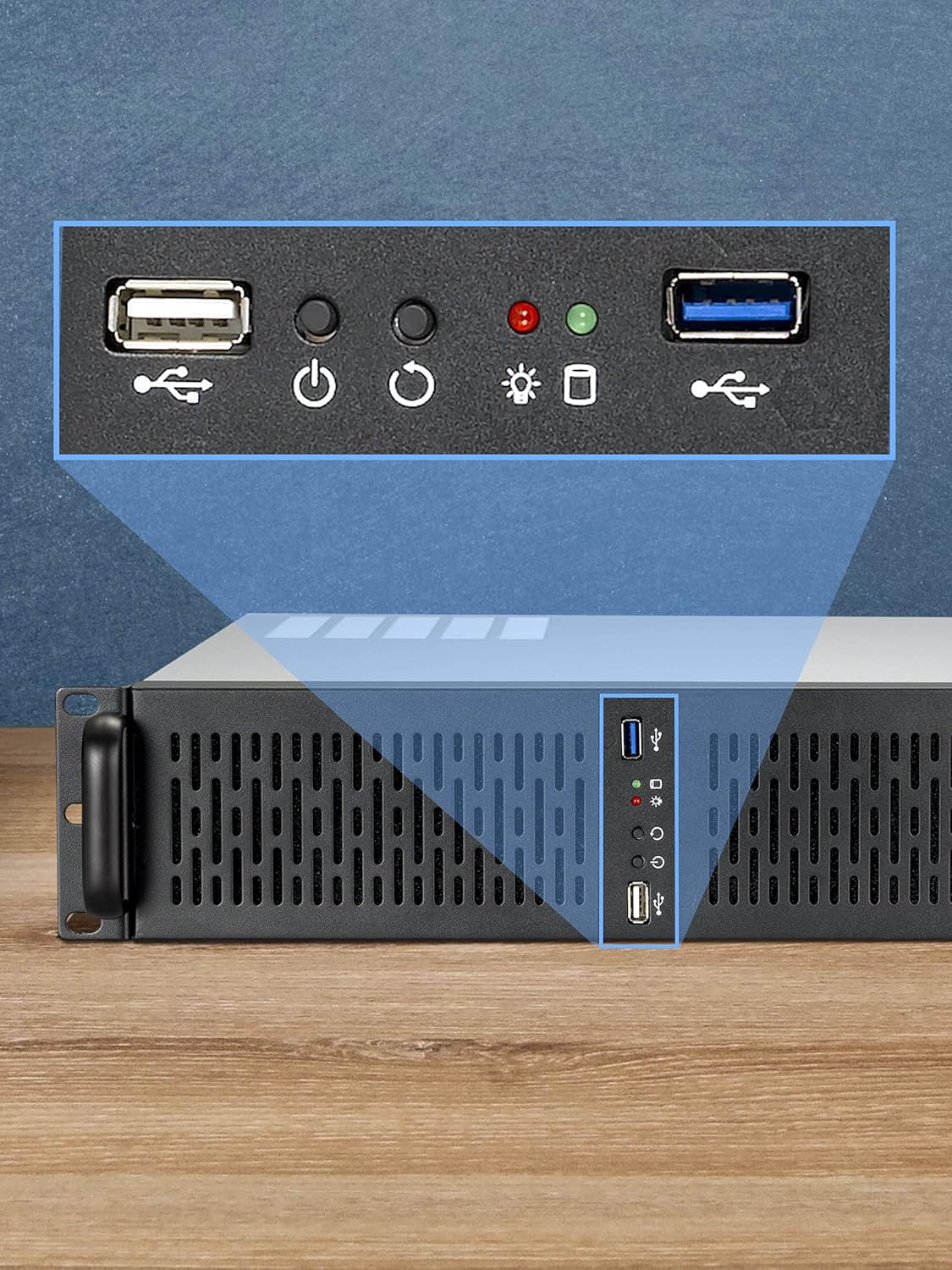 2U Rackmount Server Case 4 Bay 3.5 HDD Metal Q696966