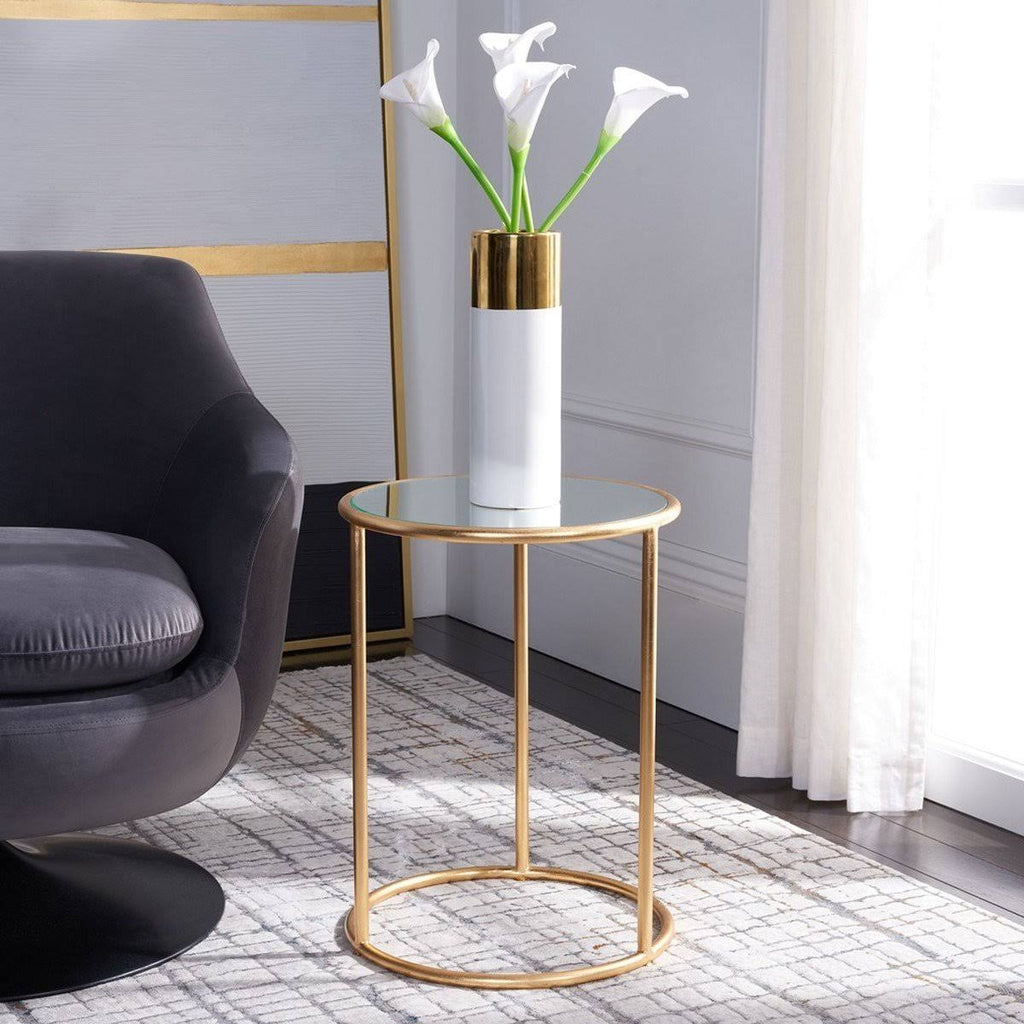 Silver/Grey Glass Top Accent Table C596
