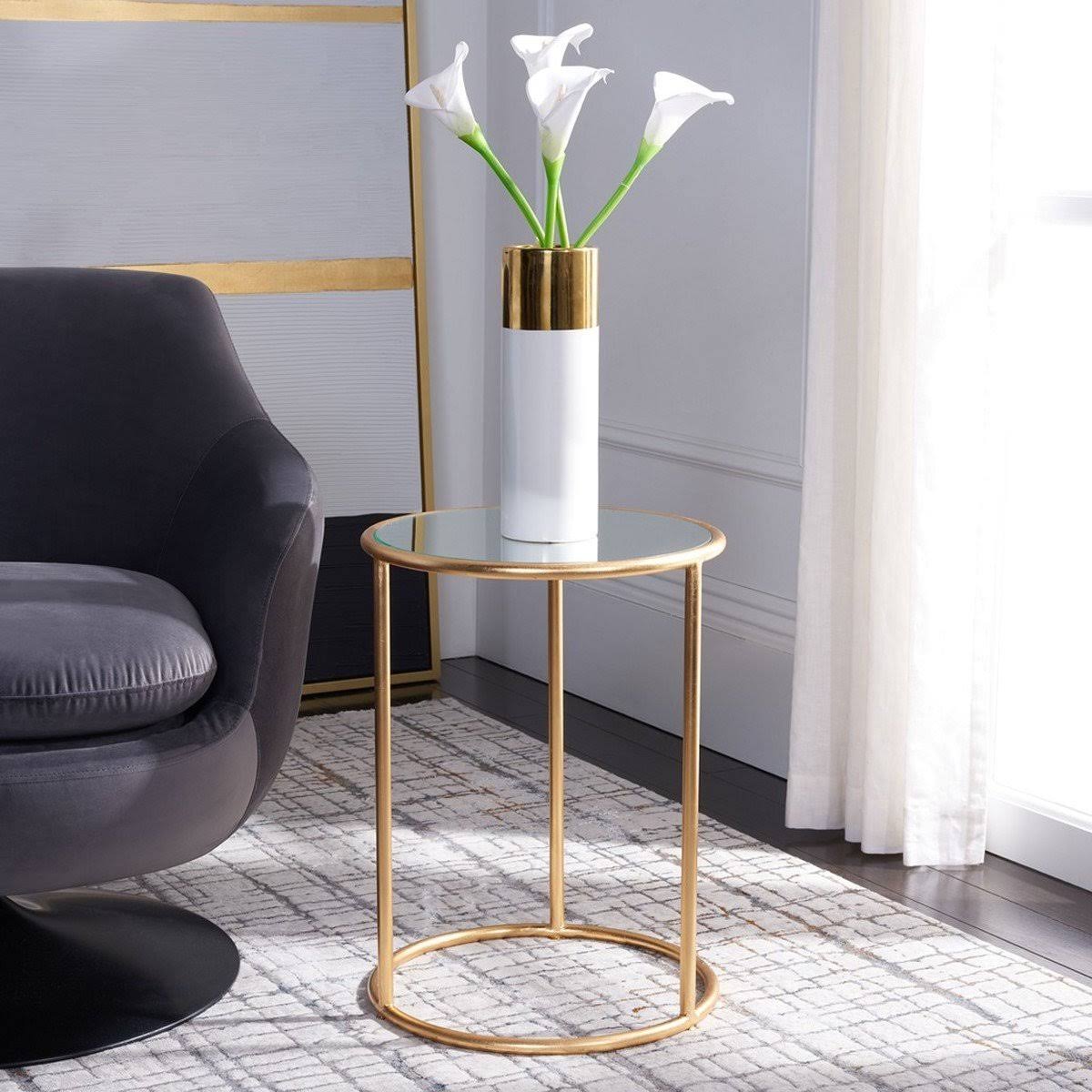 Silver/Grey Glass Top Accent Table C596