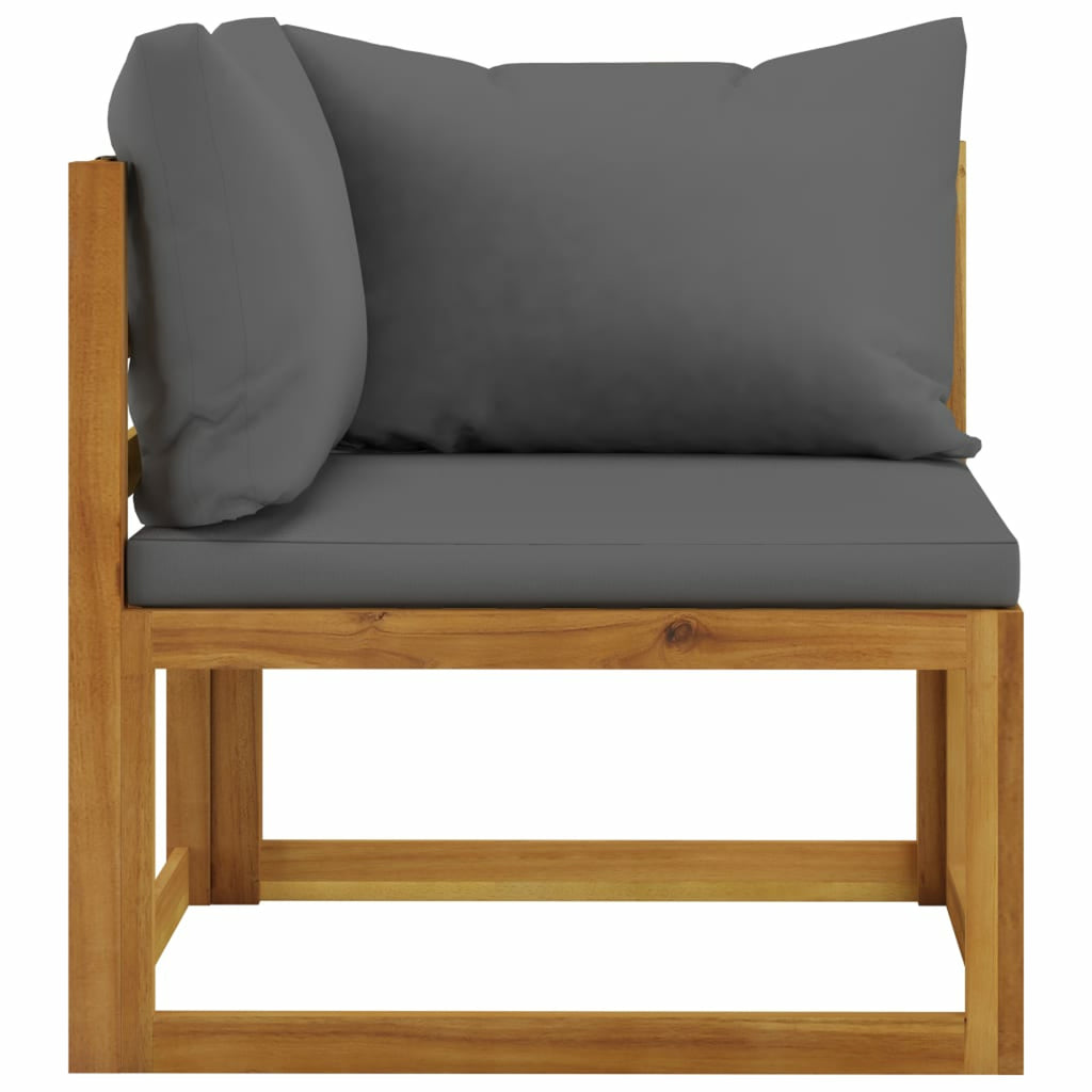 6 Piece Patio Lounge Set with Cushions Acacia Wood Outdoor Sectional Set M57487