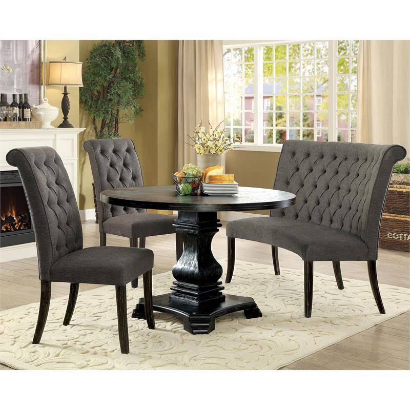 Gray Fabric Side Chair Set of 2 D533888