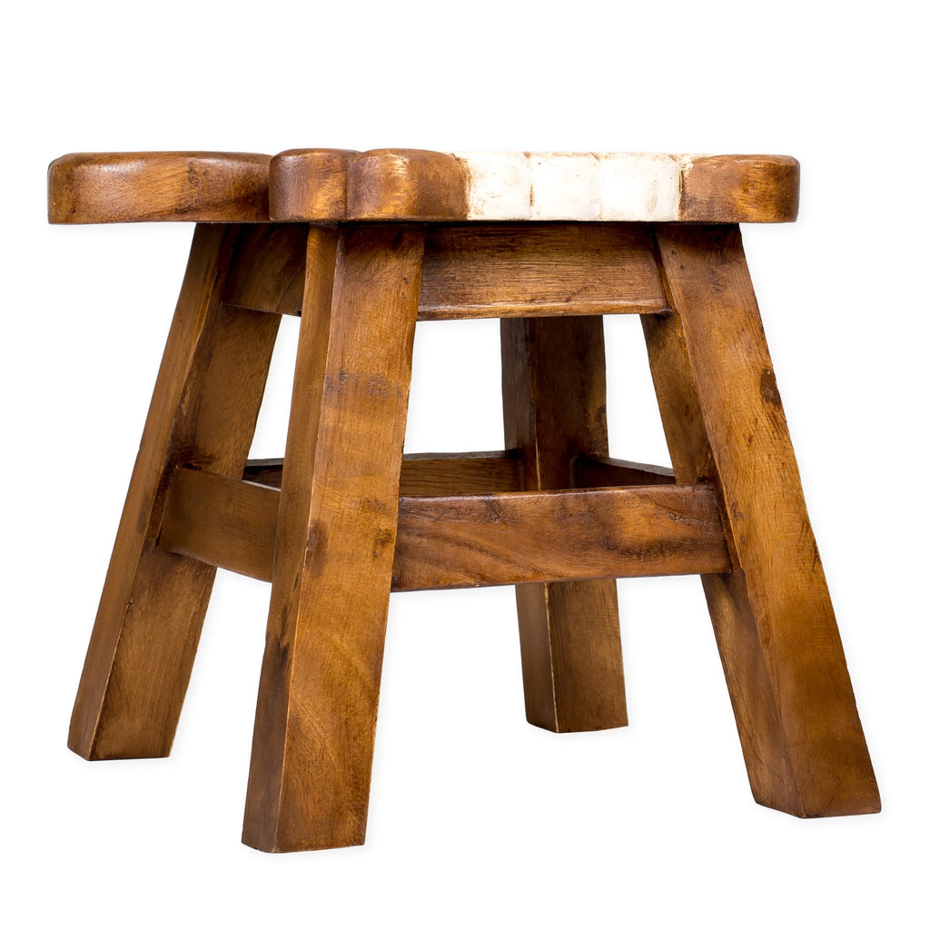 Hand Carved Acacia Hardwood Decorative Short Stool T94131