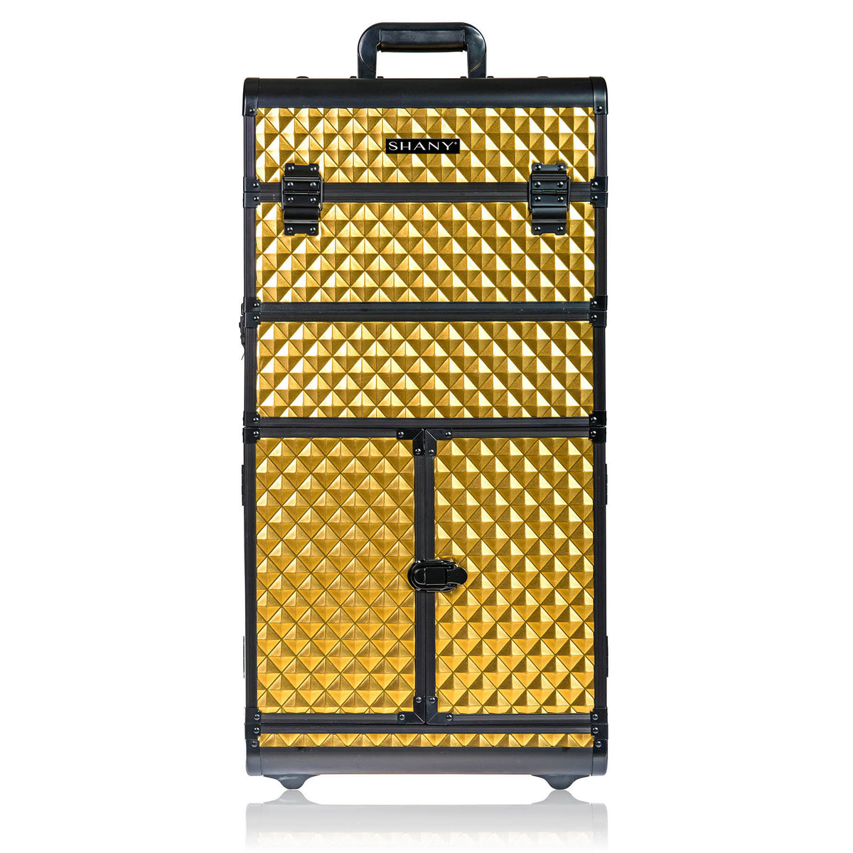 Gold Rolling Train Case Trolley Case P7913