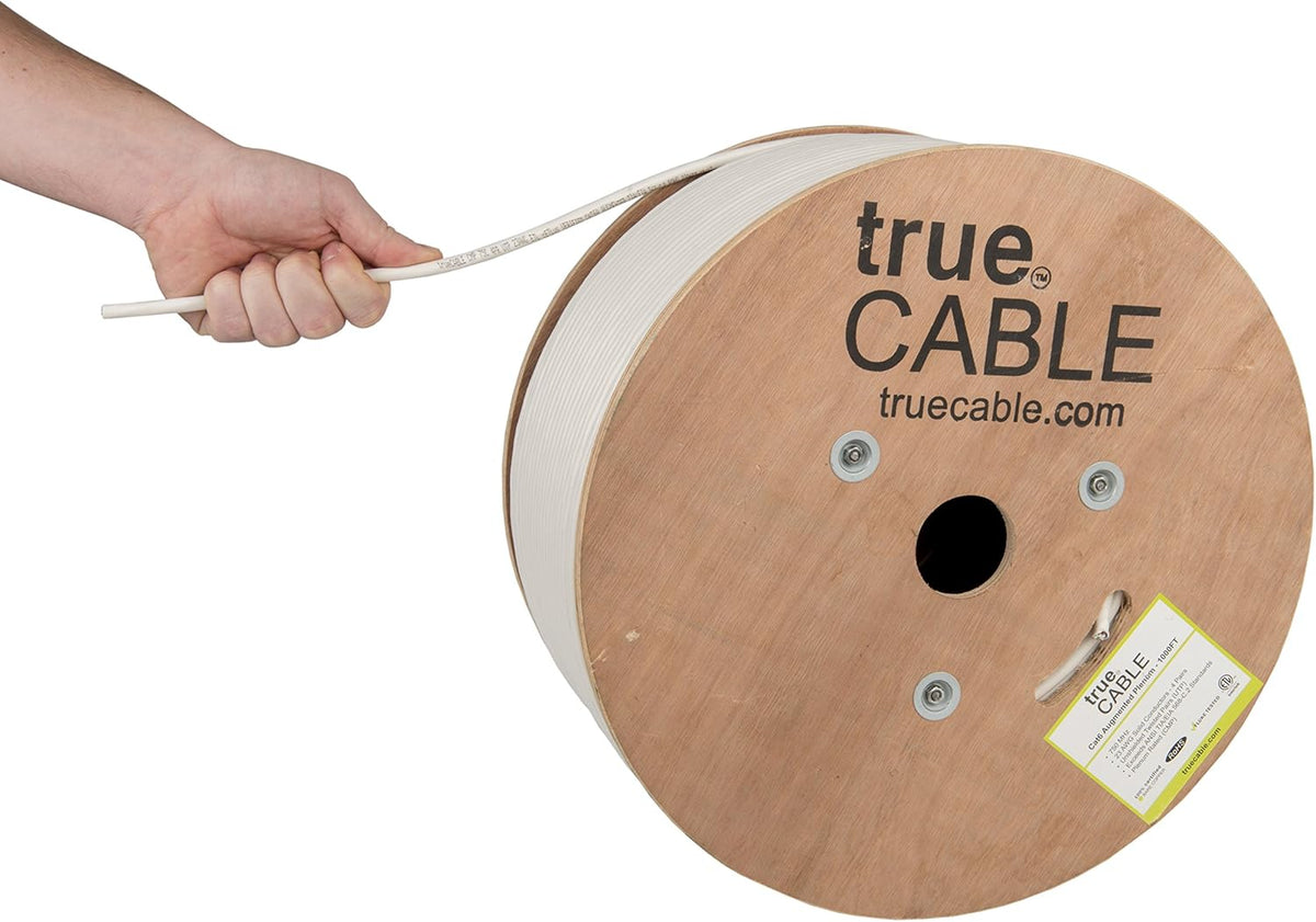 Cat6A Plenum 1000ft Purple 23AWG 4 Pair Solid Bare Copper Bulk Ethernet Cable X680033