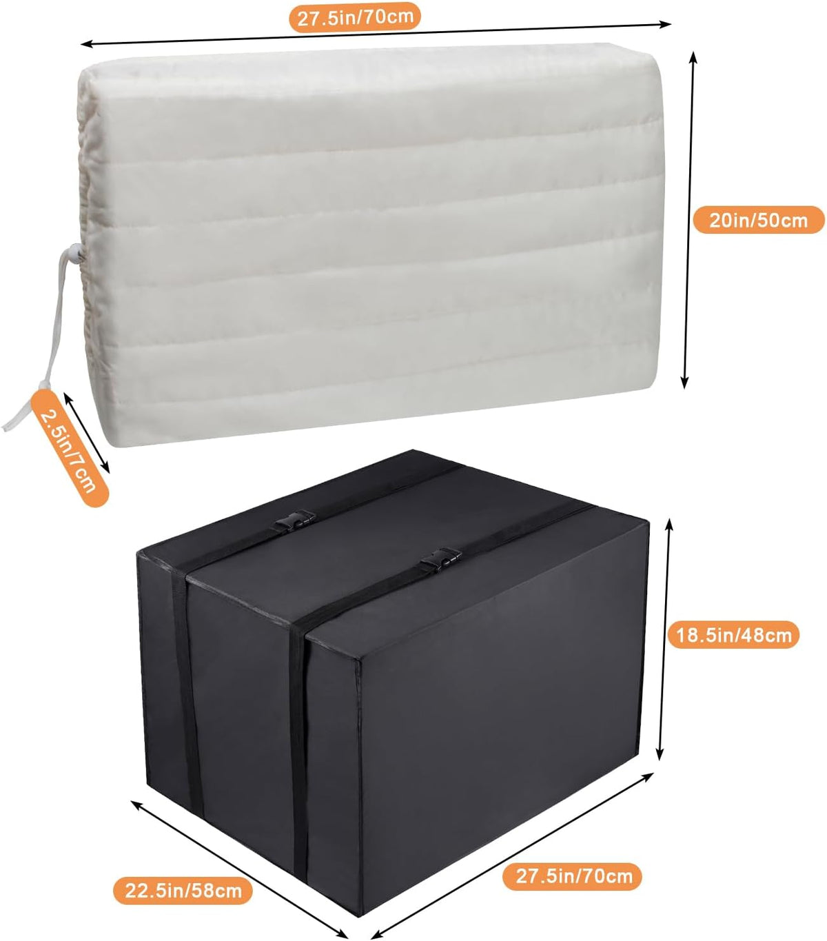 White Window Air Conditioner Cover with Black Outdoor Cover C36333