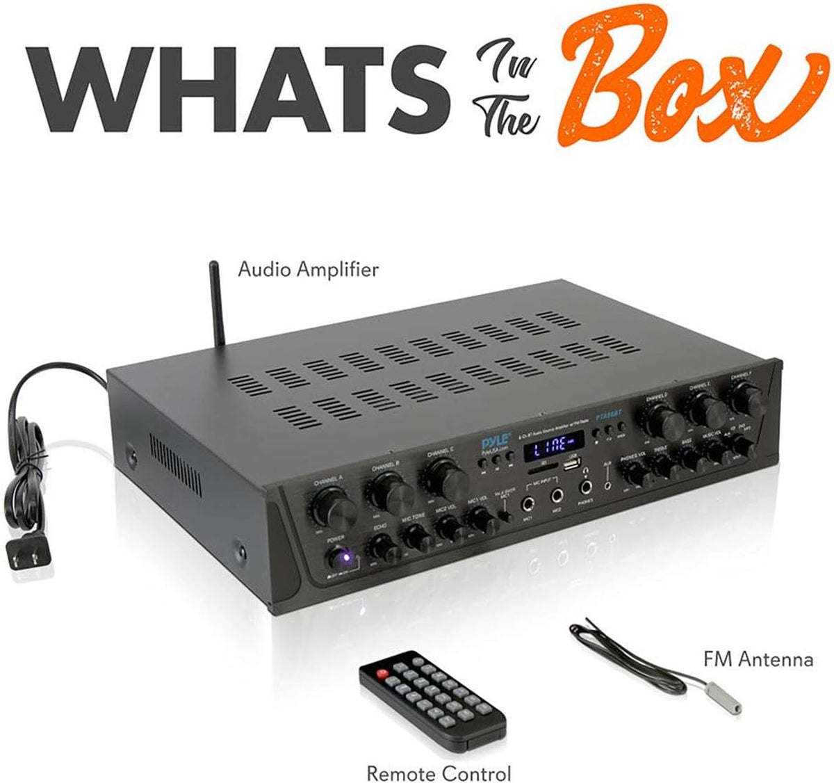 Wireless Bluetooth Stereo Receiver Amp 6 Channel 600Watt D4430