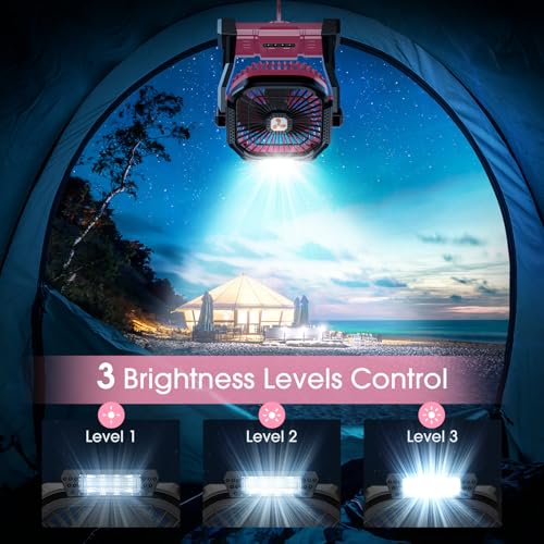 Portable Rechargeable Fan with LED Lantern M957119