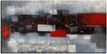 Red Gray Textured 3D Oil Painting on Canvas, Pack of 2 G202