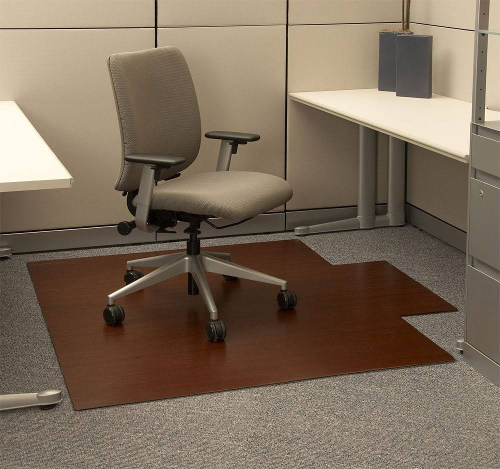 Bamboo Roll-Up Chairmat, 55x22 x 57x22 / Dark Cherry Z28512