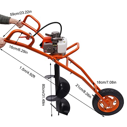 3HP Gas Powered Earth Auger with 11" Bit D5628