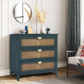 3 Drawer Rattan Dresser with Golden Metal Handles G895590