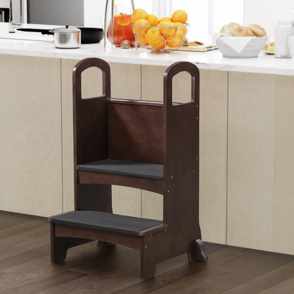 Espresso Wooden Kids Step Stool F887047