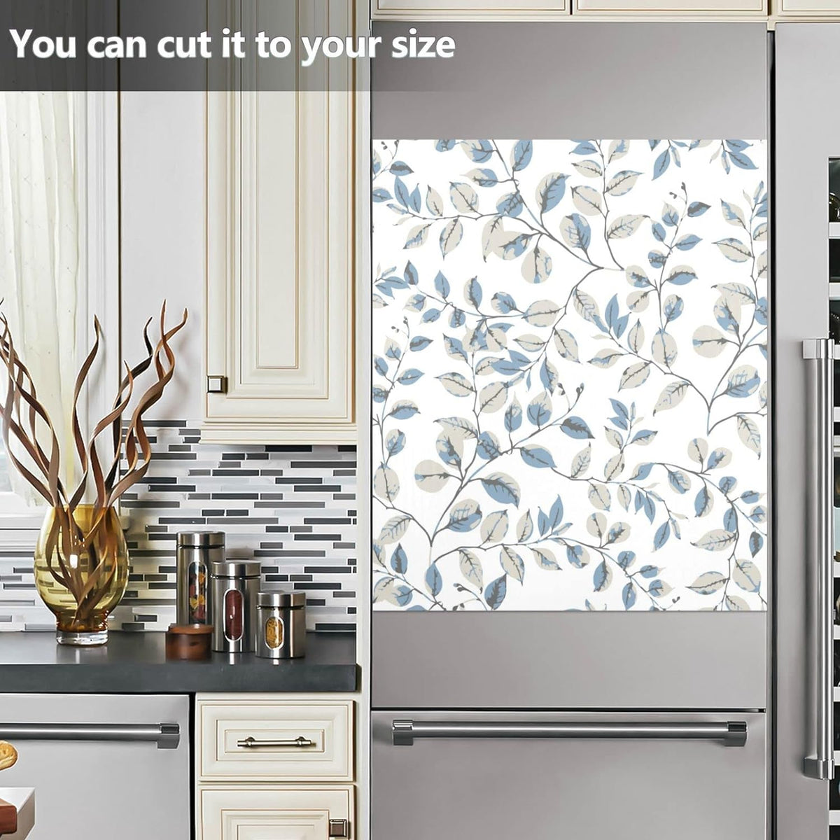 Flower Dishwasher Magnet Cover, 23x26 Inch Decorative Front Dishwasher Cover Sticker J4775