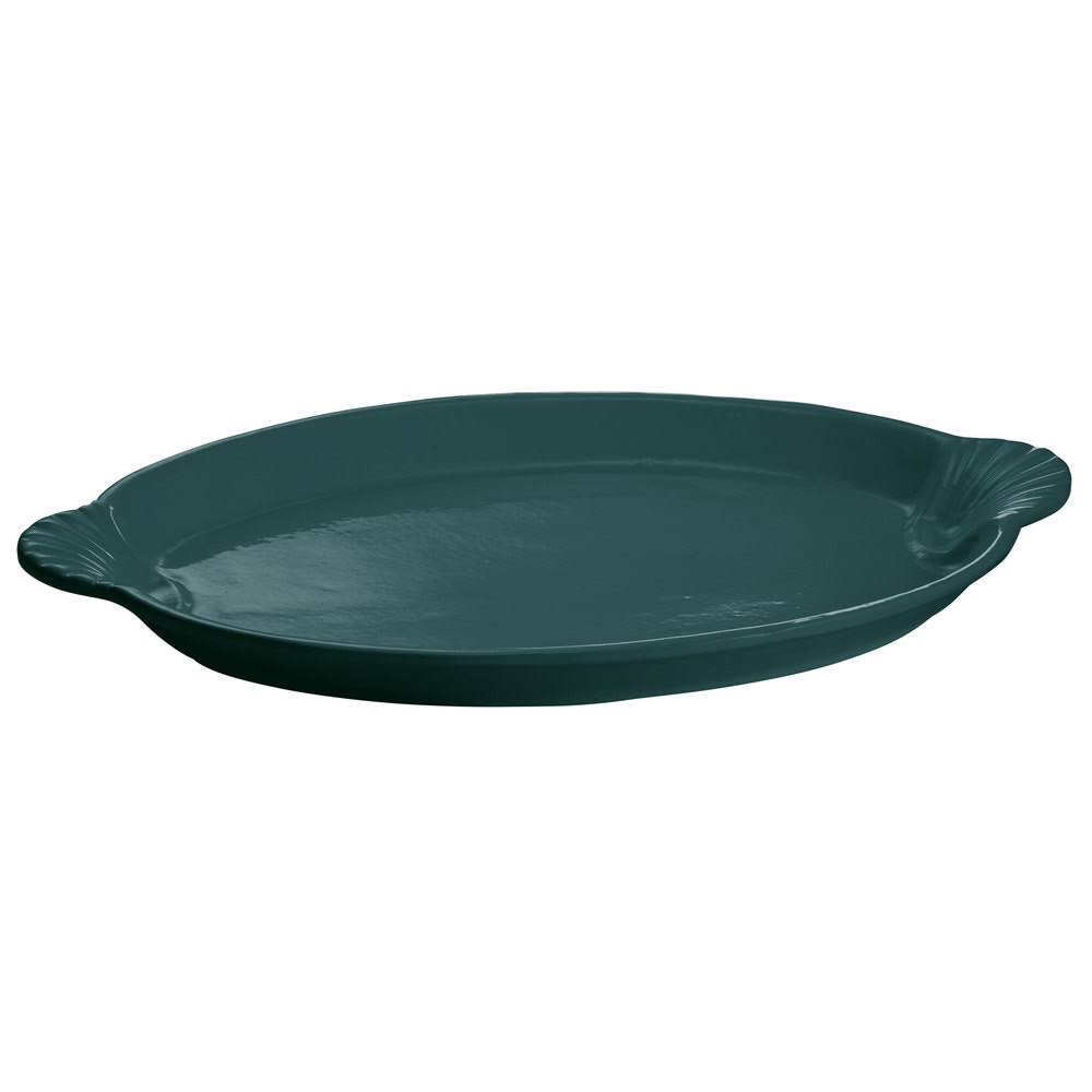 Hunter Green Cast Aluminum Oval Shell Platter J297