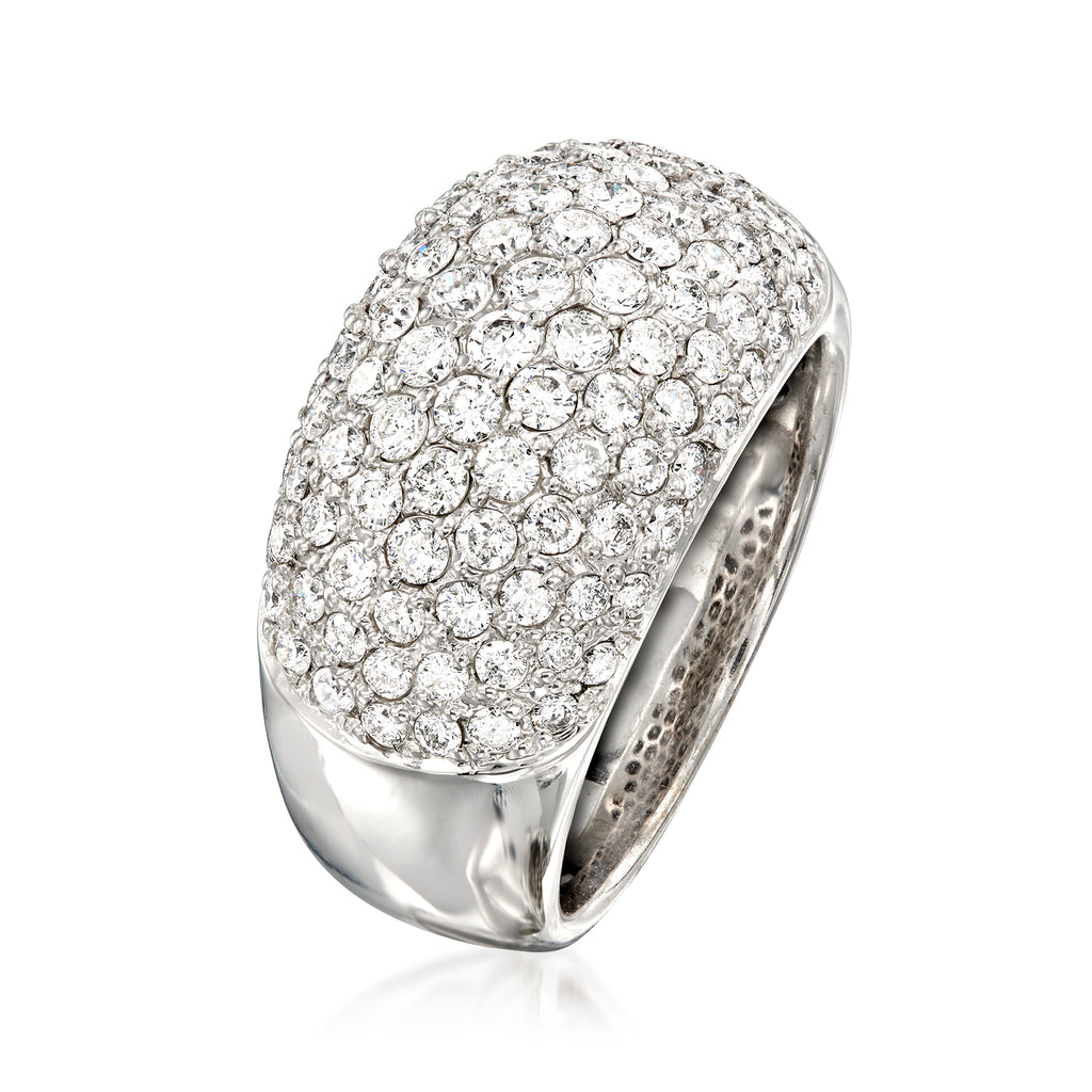Vintage Pave Diamond Dome Ring in 18kt White Gold Q754781