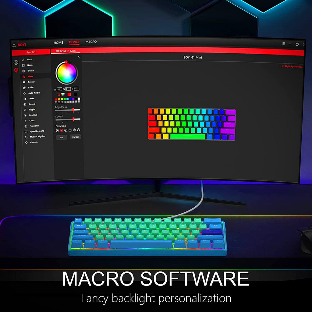 60 Percent Wireless Mechanical Keyboard with Cherry MX Blue Switch Z5275