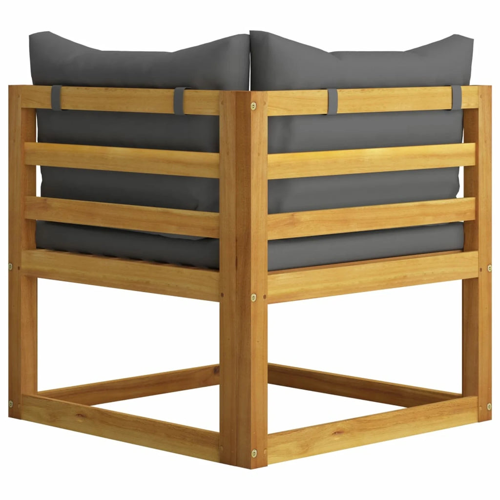 6 Piece Patio Lounge Set with Cushions Acacia Wood Outdoor Sectional Set M57487