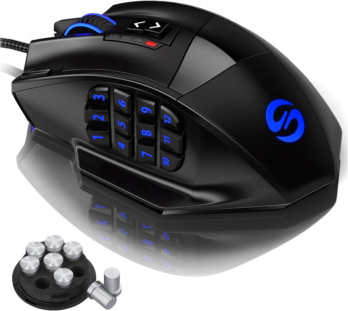 RGB Wireless MMO Gaming Mouse, 16,000 DPI, 16 Programmable Buttons, Pack of 2 K80904