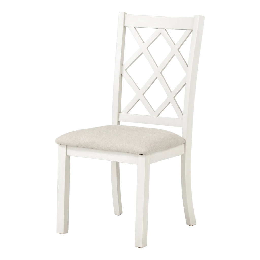 Beige Solid Wood Upholstered Dining Chairs, Set of 4 A362796