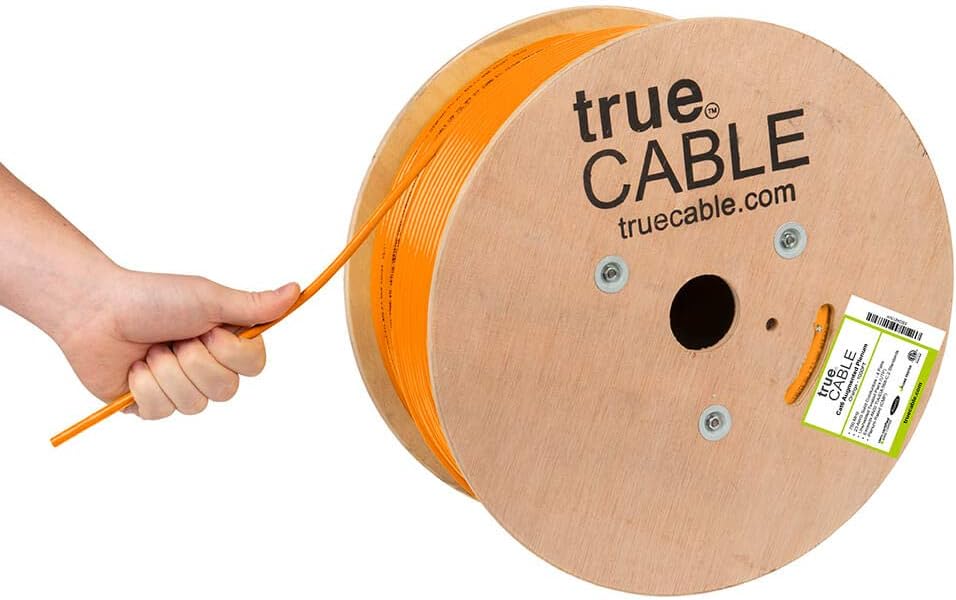 Cat6A Plenum 1000ft Purple 23AWG 4 Pair Solid Bare Copper Bulk Ethernet Cable X680033