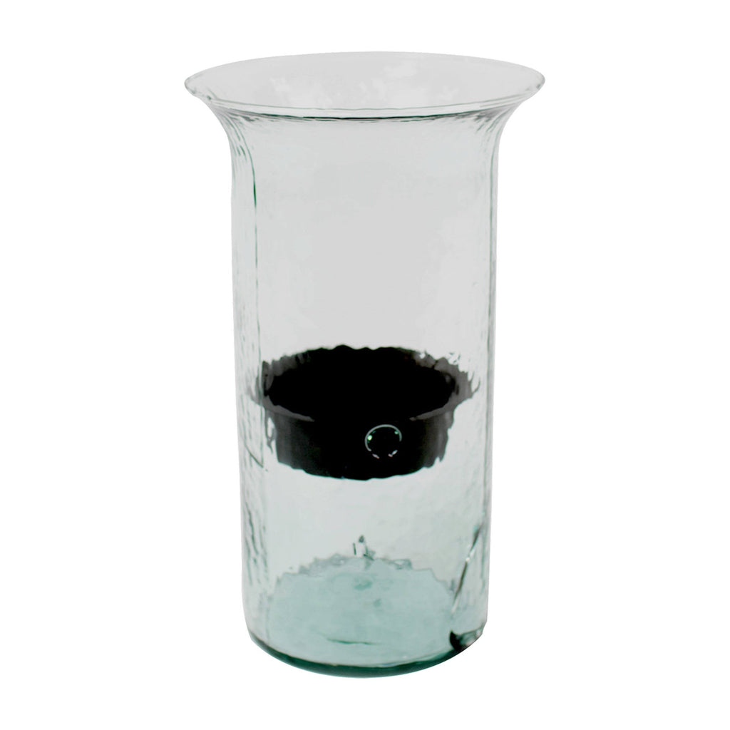 Glass Candle Cylinder with Rustic Insert Z1137