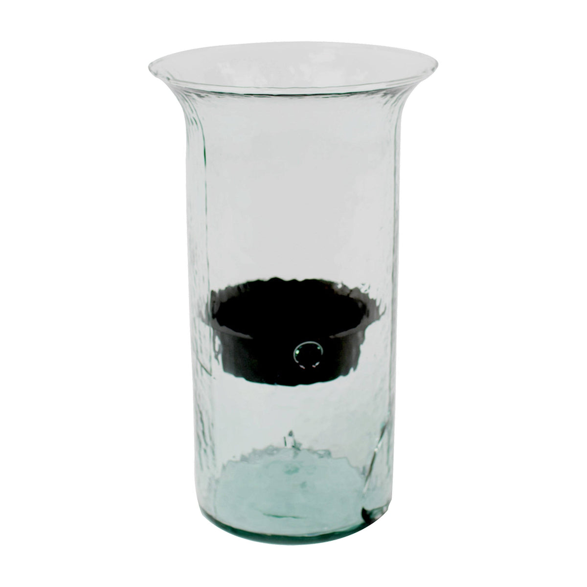 Glass Candle Cylinder with Rustic Insert Z1137