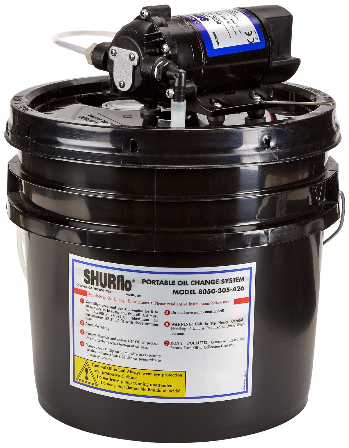 Oil Change Pump with 3.5 Gallon Bucket, 12 VDC, 1.5 GPM P9468