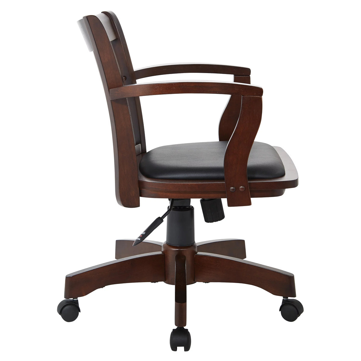 Espresso Finish Black Vinyl Bankers Chair H63078