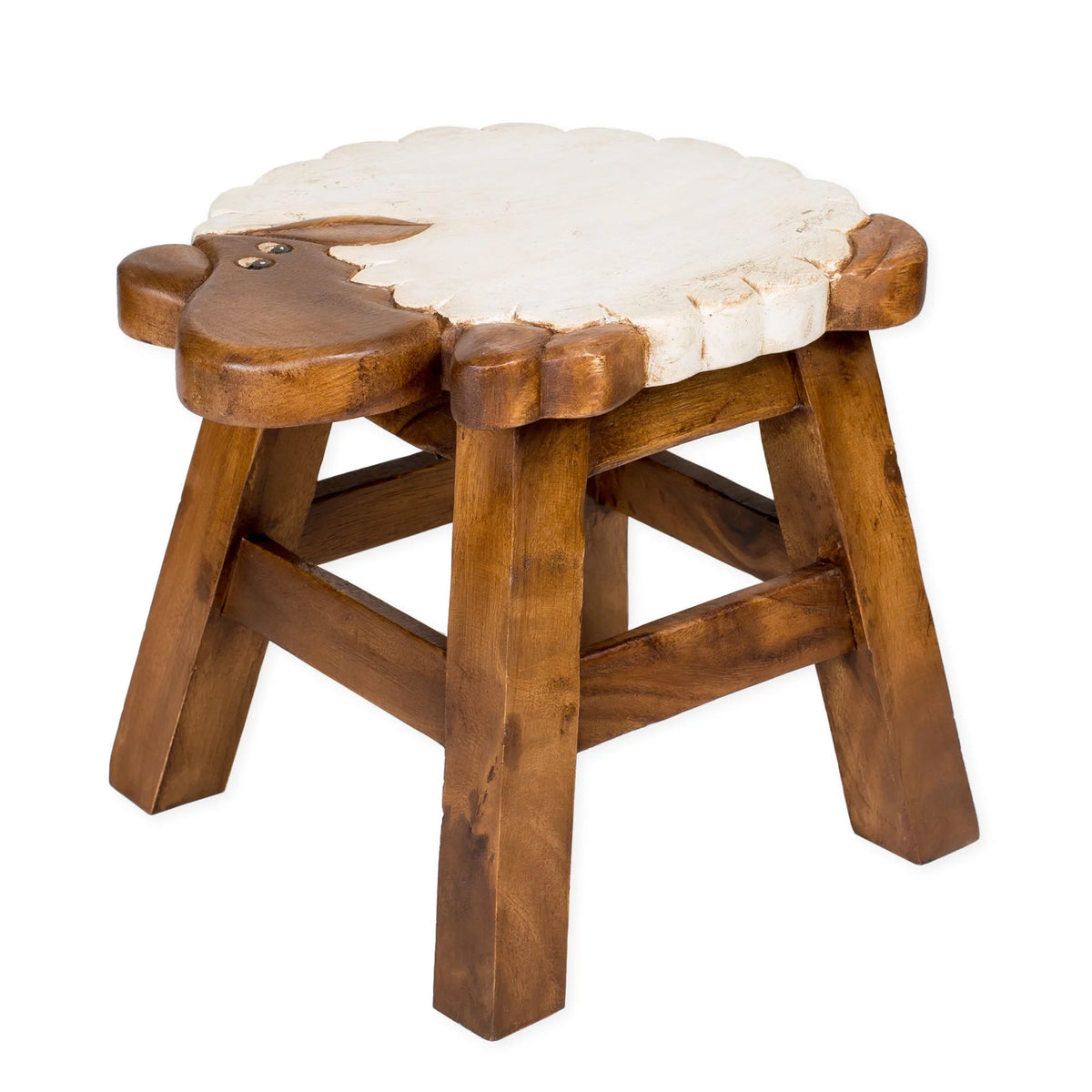 Hand Carved Acacia Hardwood Decorative Short Stool T94131
