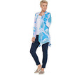 Knit Open Front Cardigan, Size Small, Riverside Blue C48689