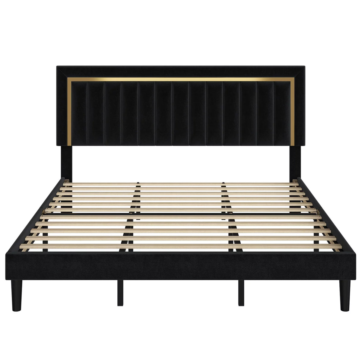 Queen Velvet Tufted Upholstered Platform Bed Frame B347