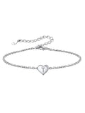 Initial Heart Bracelet 925 Sterling Silver Chain Bracelet U491
