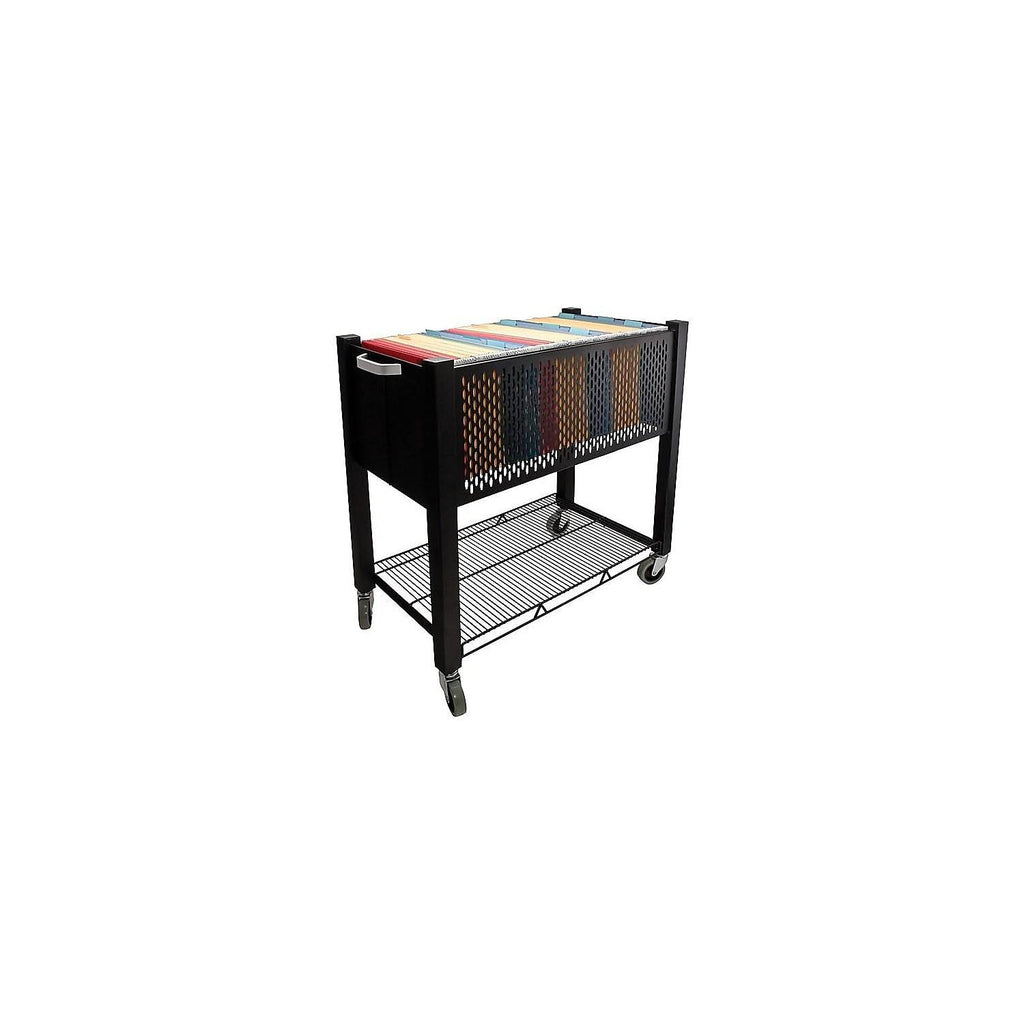 Black Open-Top File Cart G32575