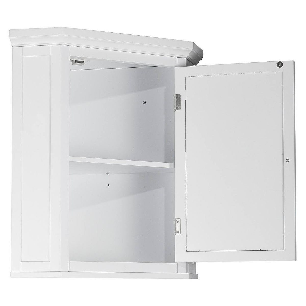 White Wooden Corner Wall Cabinet U50338