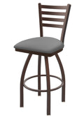 Swivel Bar Stool with Bronze Finish and Grey Seat R2229