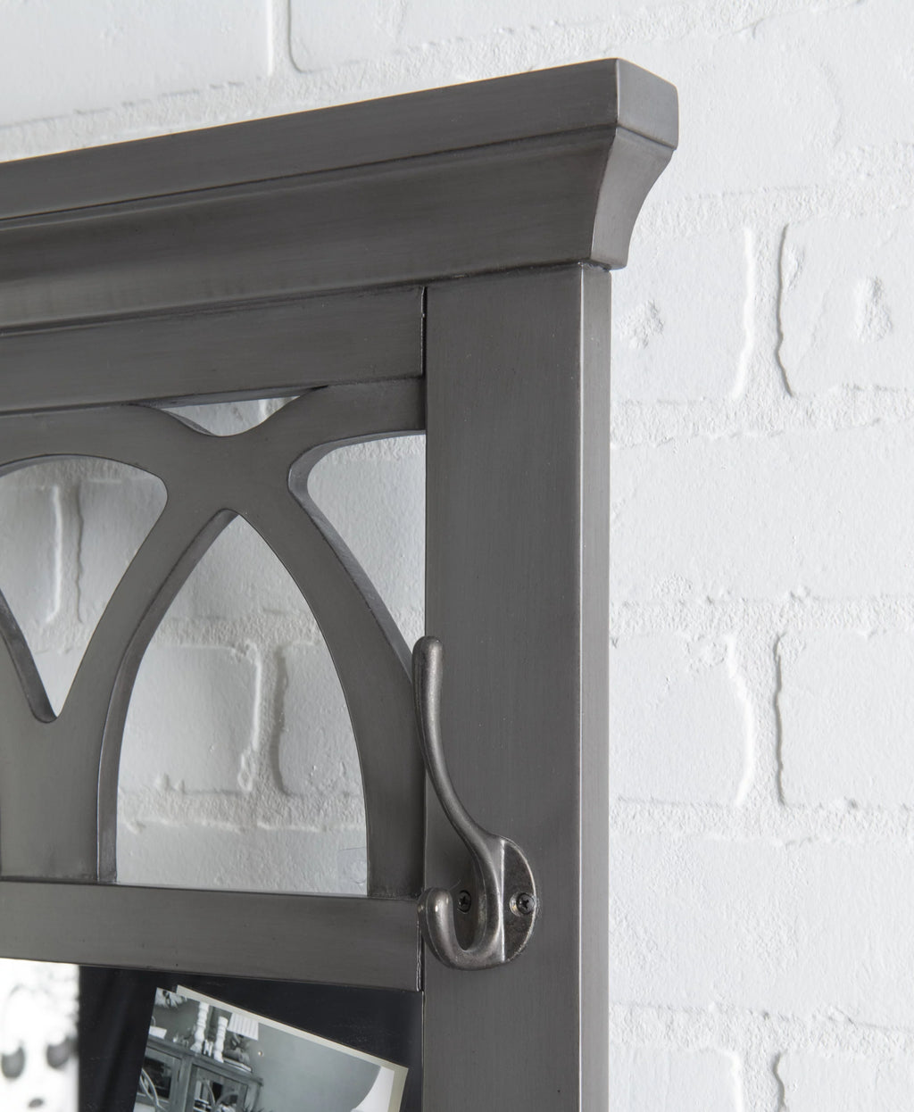Gray Hall Tree with Storage Bench and Mirror W782829