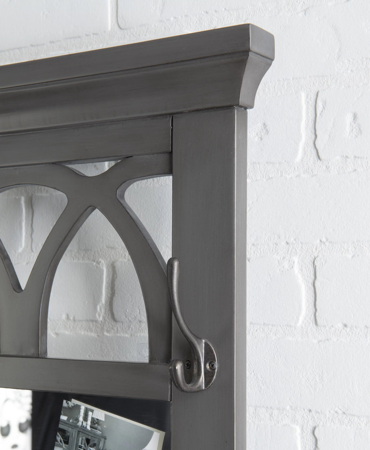 Gray Hall Tree with Storage Bench and Mirror W782829
