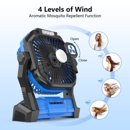 Portable Rechargeable Fan with LED Lantern M957119