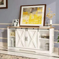 Espresso Farmhouse TV Stand with Sliding Barn Doors H88878