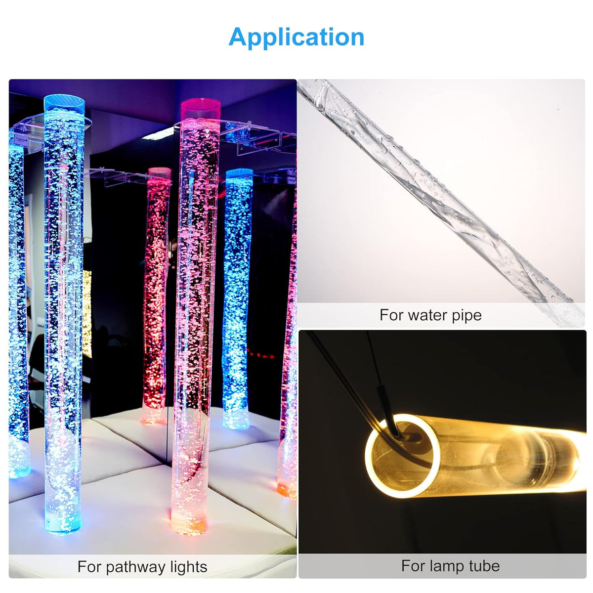 Clear Acrylic Rigid Round Tube 8.4 ID 4 Length Pack of 2 S234659