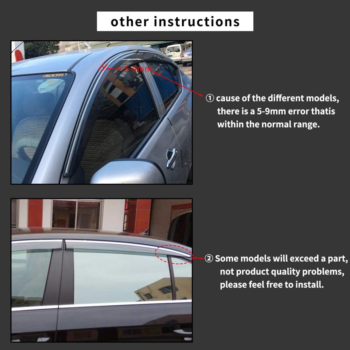 Smoke Side Window Deflectors for A3 Hatchback 2010-2013 Q12823