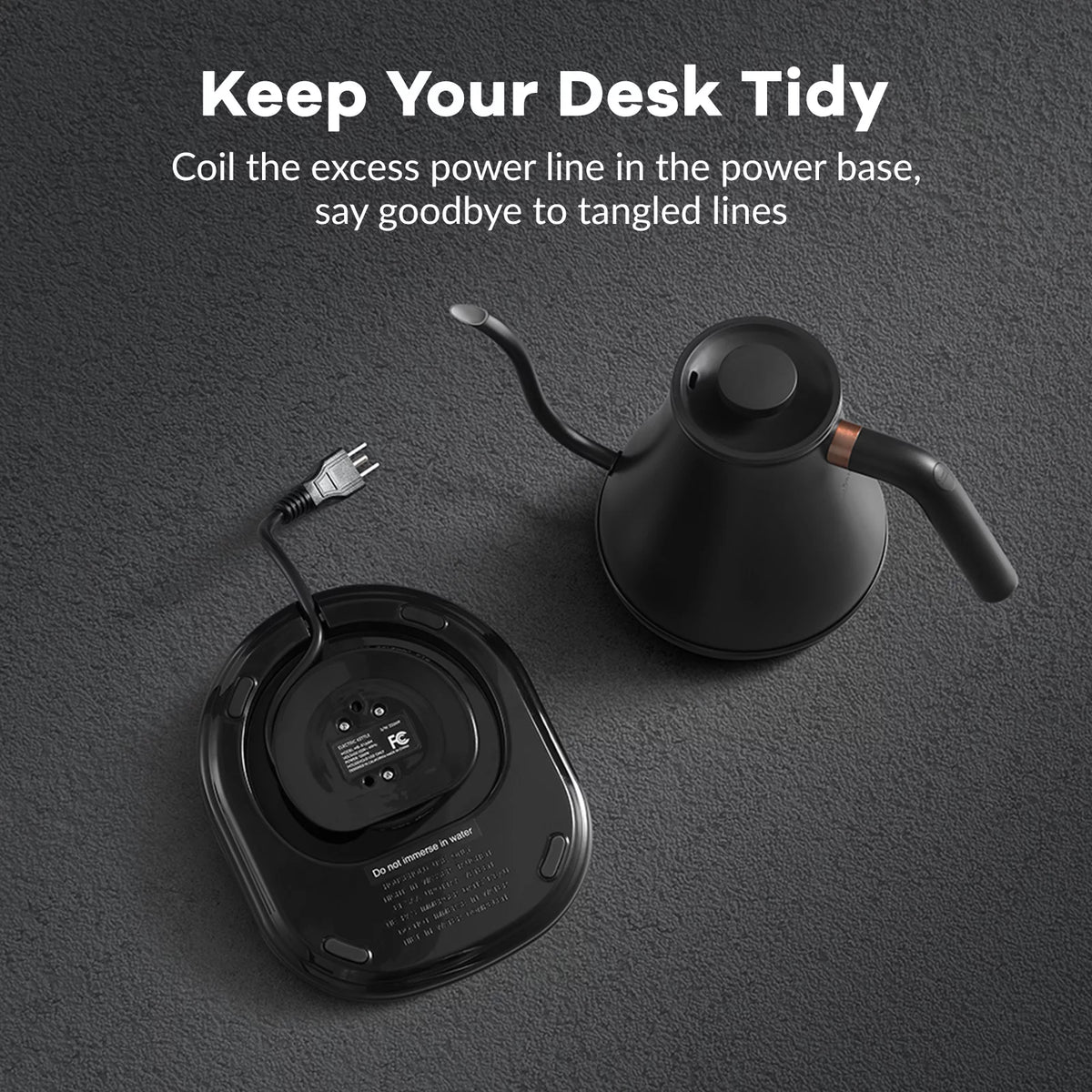 Electric Gooseneck Kettle 0.8L 1200W Matt Black D3607