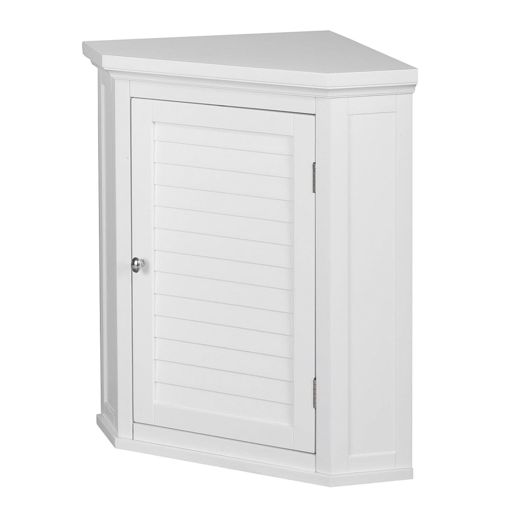 White Wooden Corner Wall Cabinet U50338