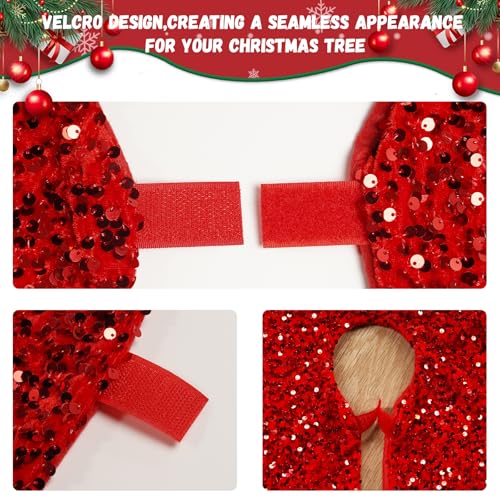 48 Inch Red Sequin Christmas Tree Skirt T4566